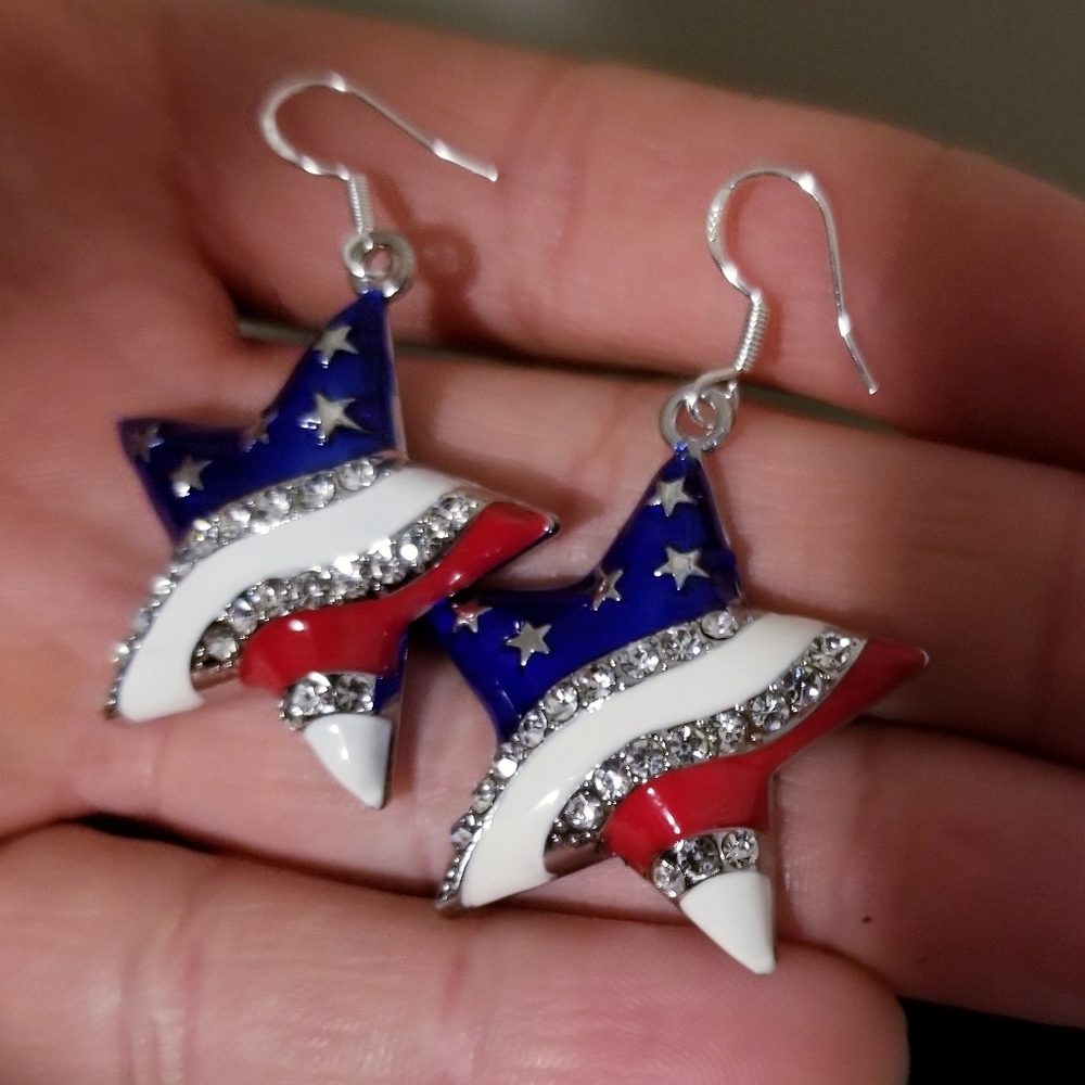 USA flag earrings!